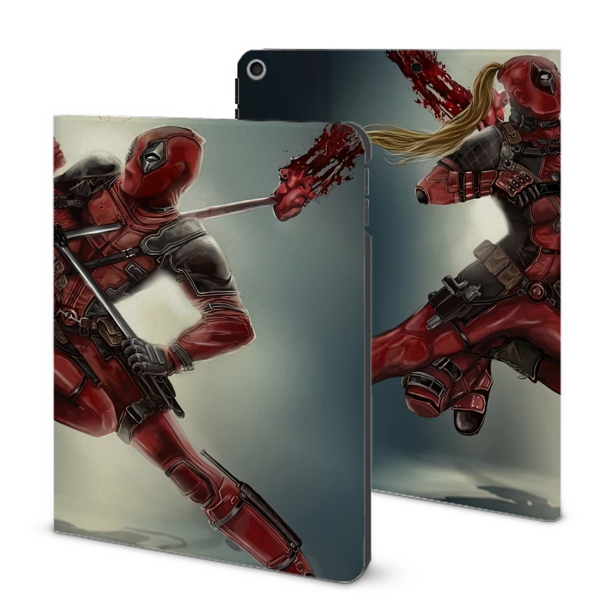 （画像用） Deadpool デッドプール IPad ケース ブック型 PUレザー TPU 耐衝撃 軽量 薄型 ペン収納なし 全面保護 IPad 各モデル対応